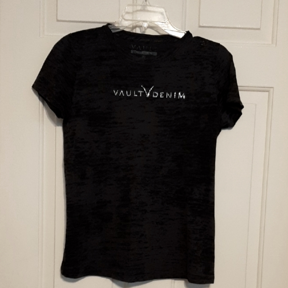 VAULT DENIM Black Fitted Short Sleeve Tee